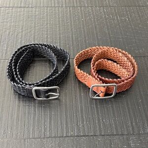 Dockers Black and Brown Braided Leather Belts
